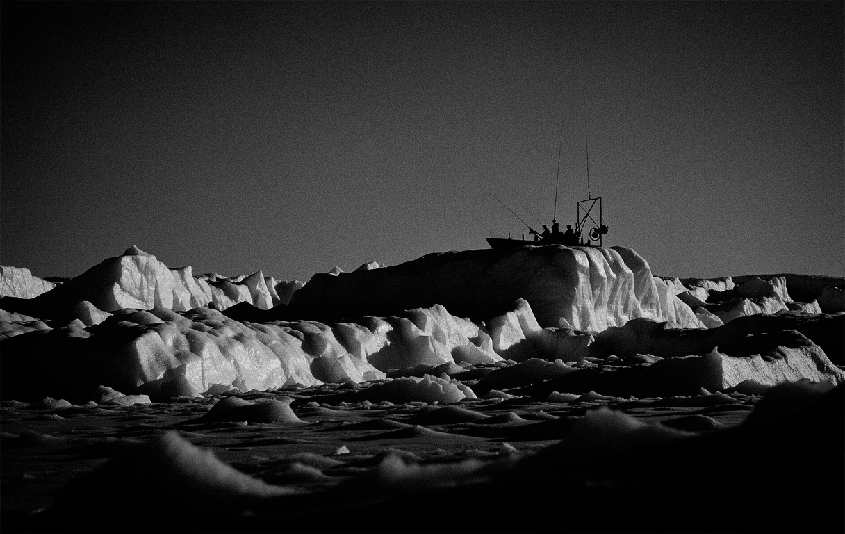 Arctic ice shelf silhouette
