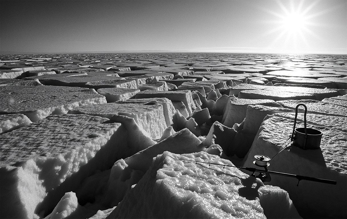 Vast arctic ice shelf panorama