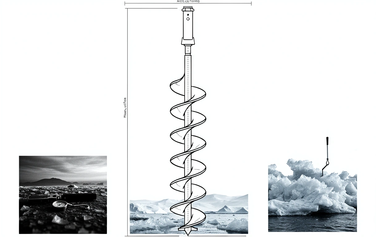 Technical ice auger diagram
