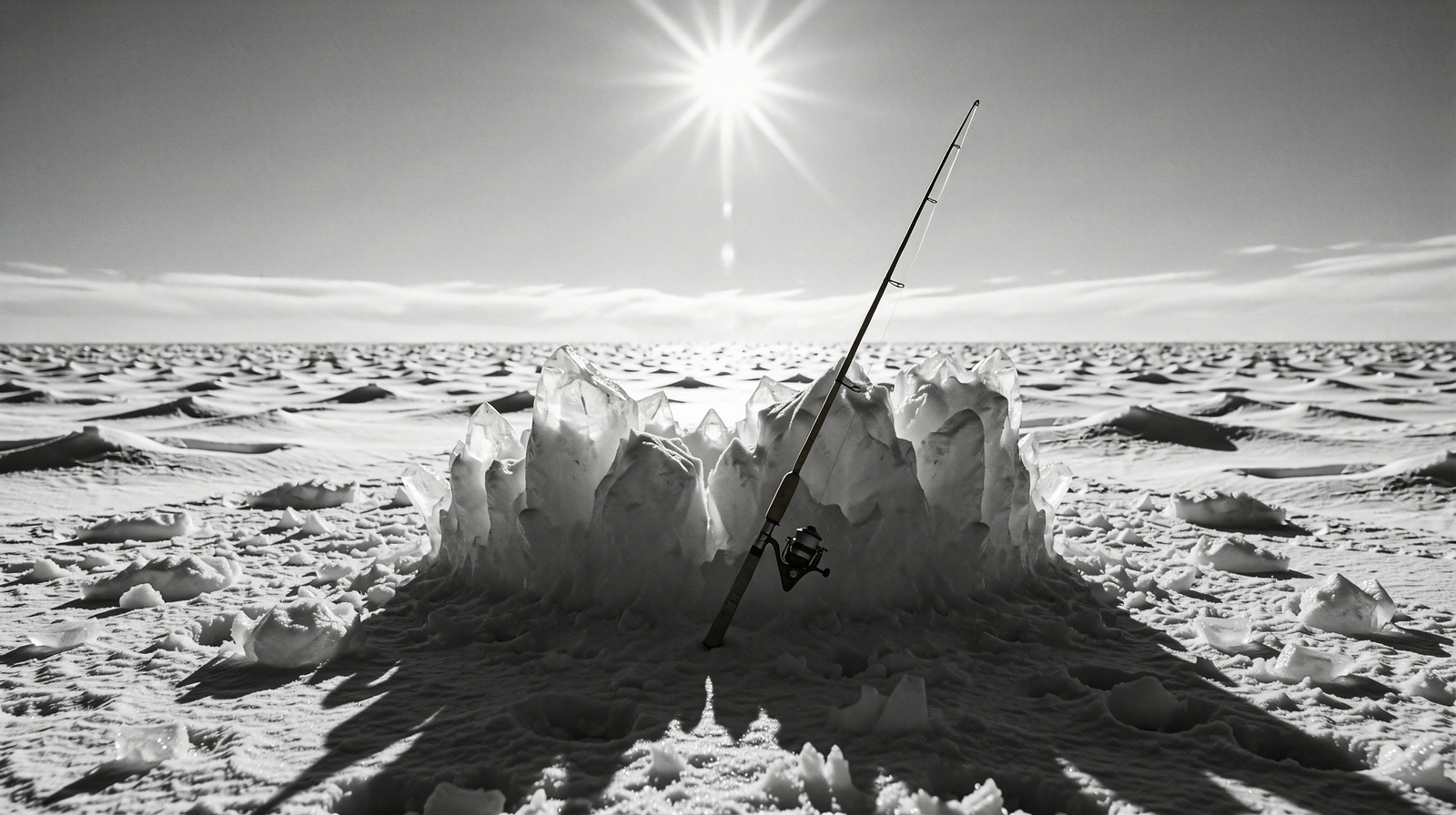 Vast frozen waters under a winter sun
