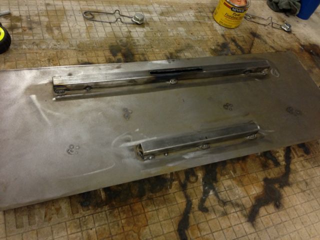 Weld metal brackets on the back