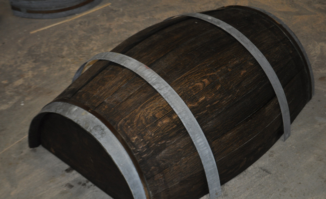 Whiskey barrel table