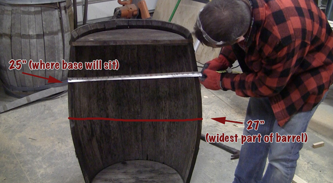 Whiskey barrel table