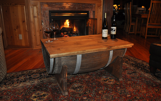 Whiskey barrel table