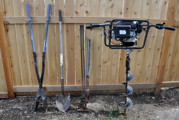 TOOLS FOR BUILDING A FENCE