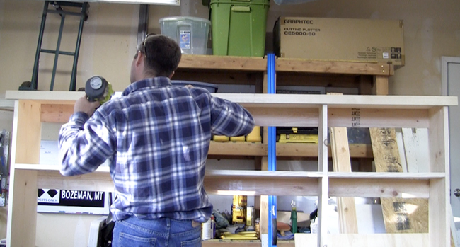 Attaching-trim-to-mudroom-hutch