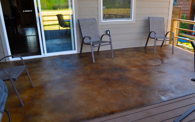 Acid Stained Patio after Sealing