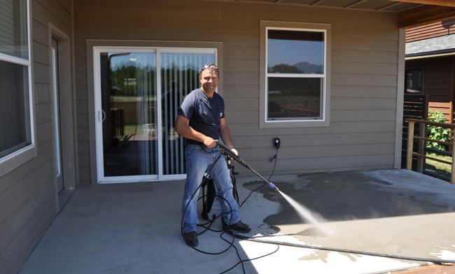 Pressure Washing a Patio