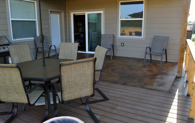 Acid Stained Patio and Trex Deck