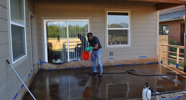 neutralize acid stained concrete