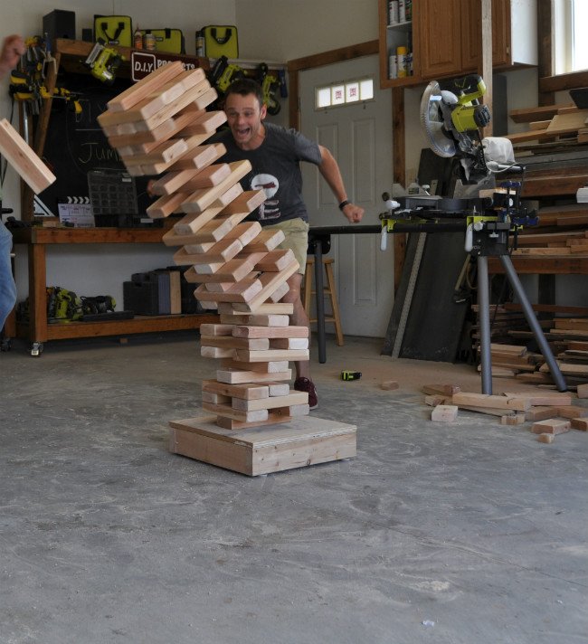 Giant Jenga Game Playing 2