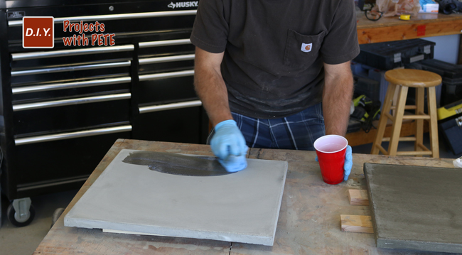 Sealing a concrete table