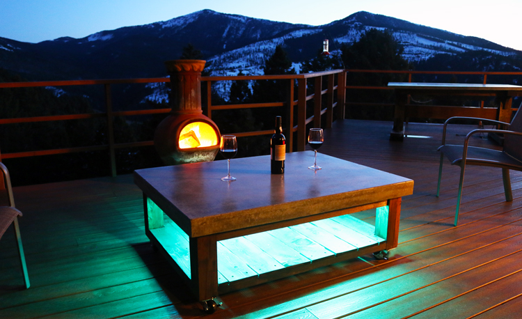 Concrete Coffee Table with LED lights