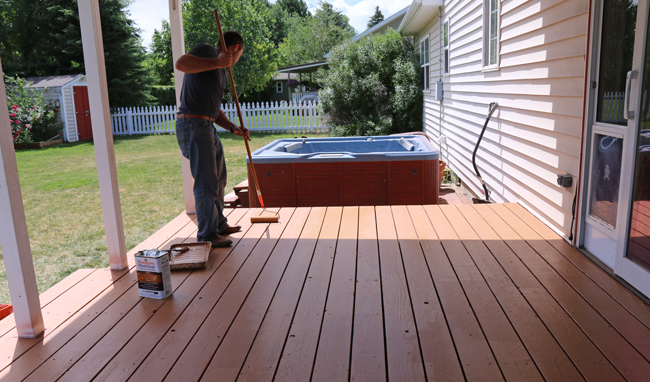 how to stain a deck