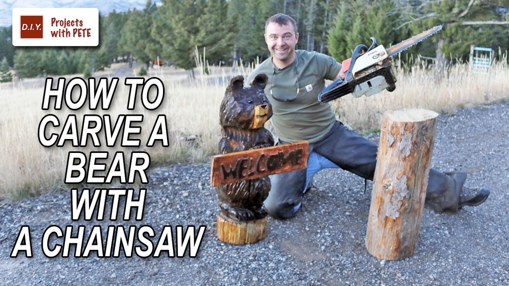 how to chainsaw carve a bear