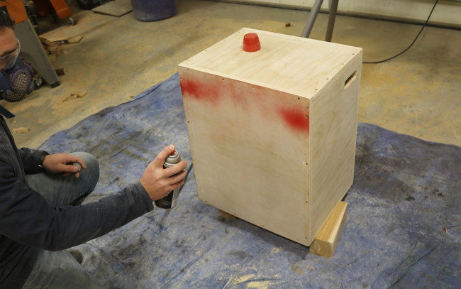 Painting a plyometric box