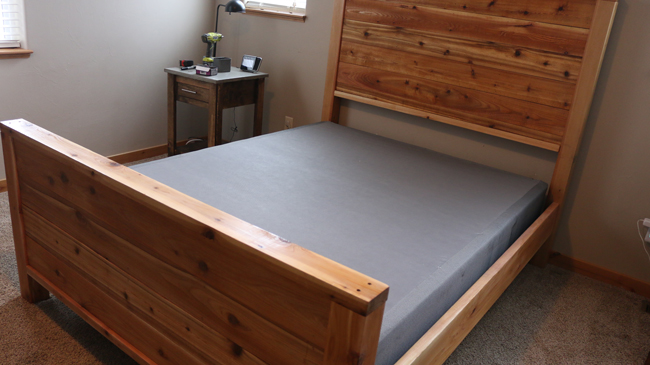 wood bed frame with box springs