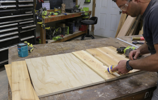 glueing shelf pickets