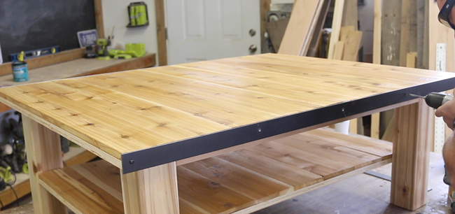 adding steel banding on coffee table