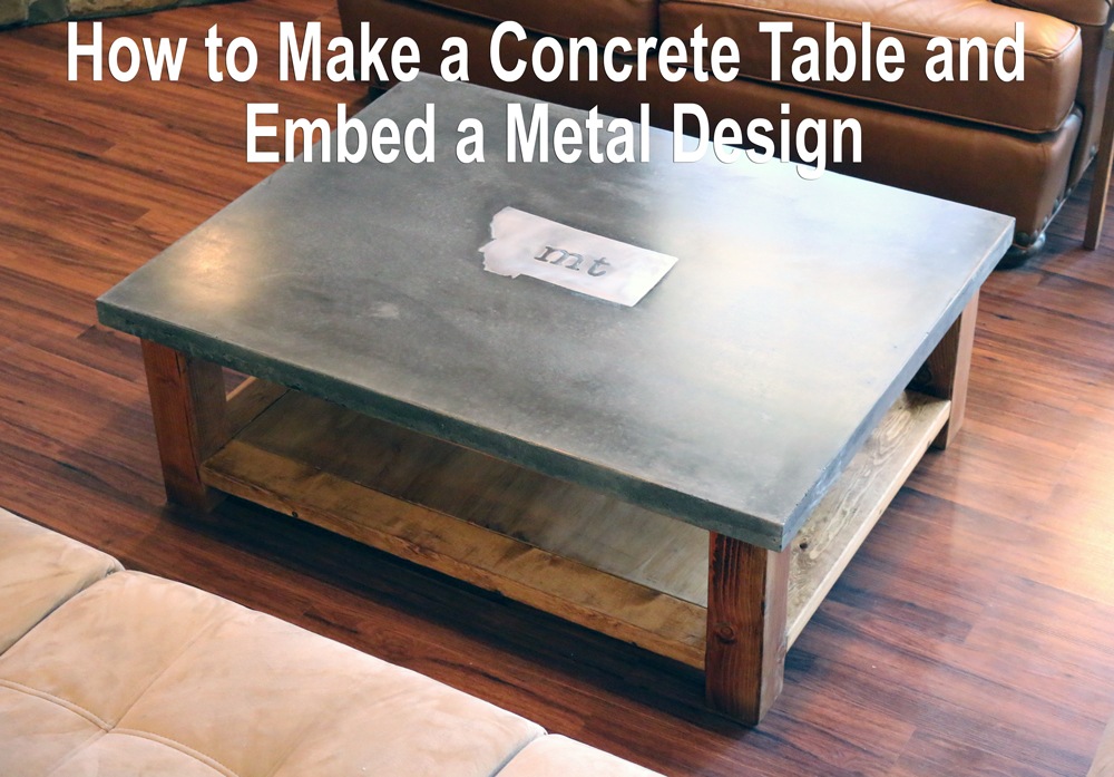 How to embed metal logo in concrete