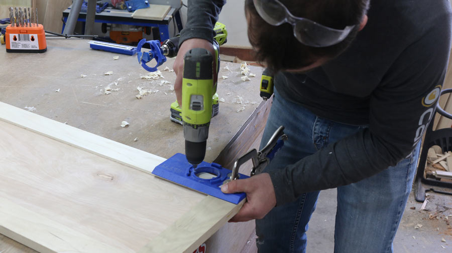 making hinge holes in cabinet doors