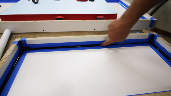 diy counters taping edges to get bevel