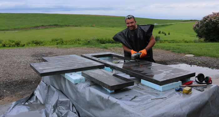 how to polish concrete counters