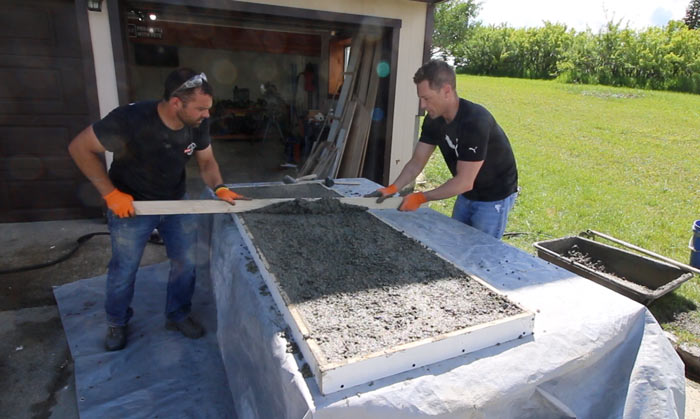 screeding concrete counters