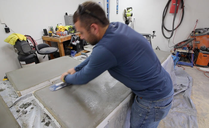 how to hard trowel concrete counters