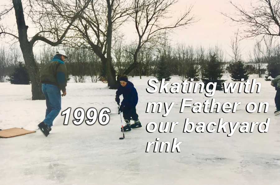 Skating on a backyard hockey rink growing up