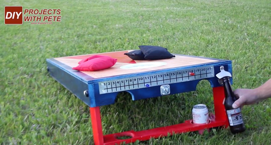 cornhole boards with drink holders