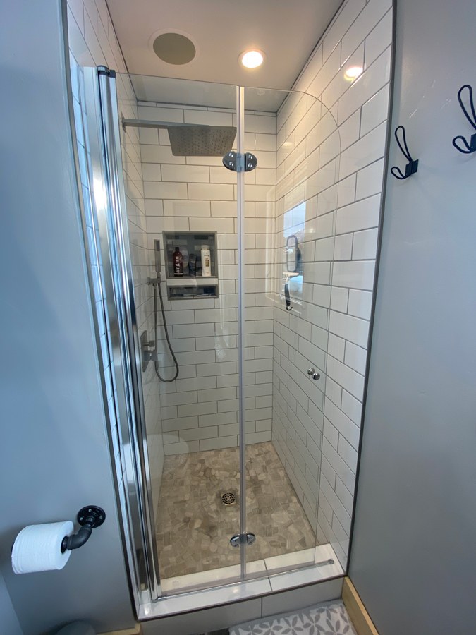 glass shower door for small bathroom ideas
