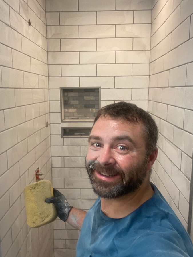 tiling a small bathroom shower
