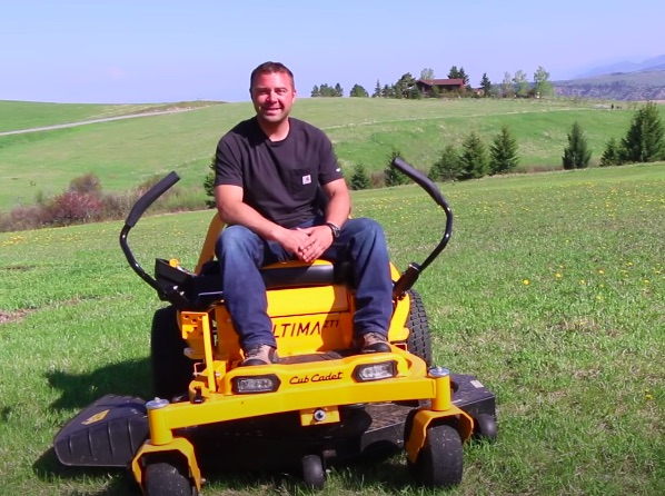 DIY Pete on a lawn mower