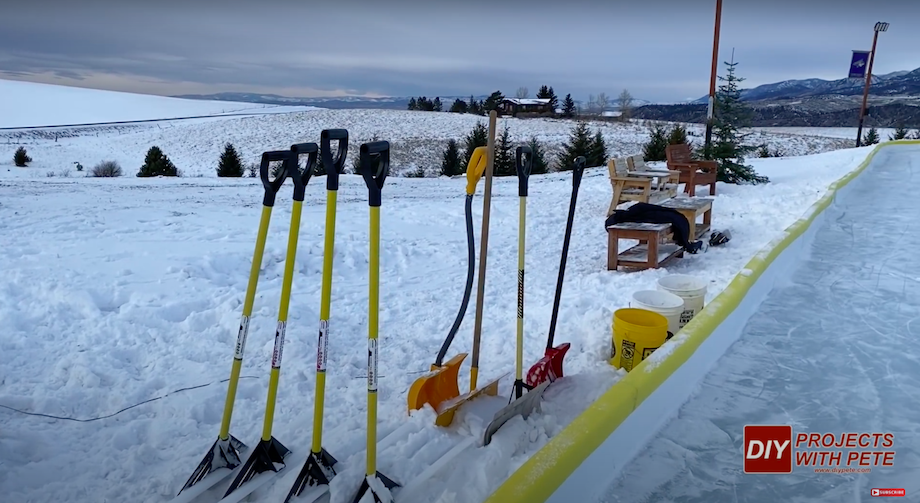 Outdoor ice rink shovel collection