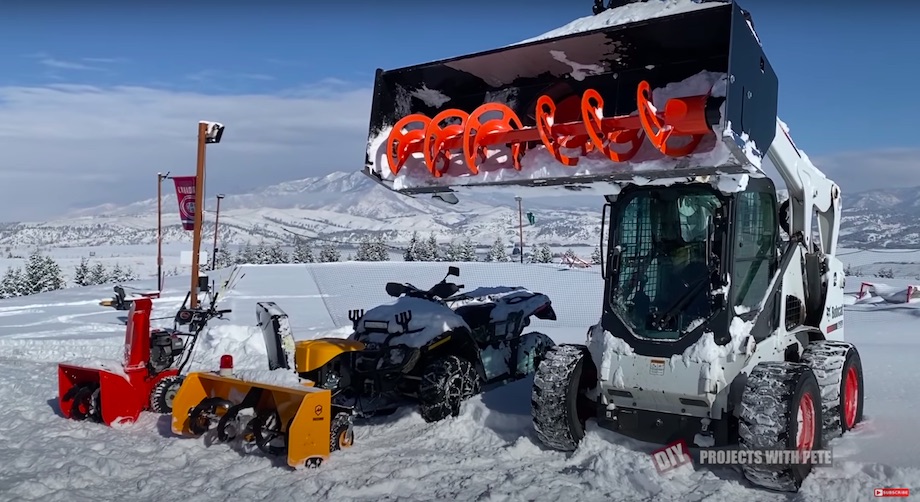 Snowblowers of three different sizes