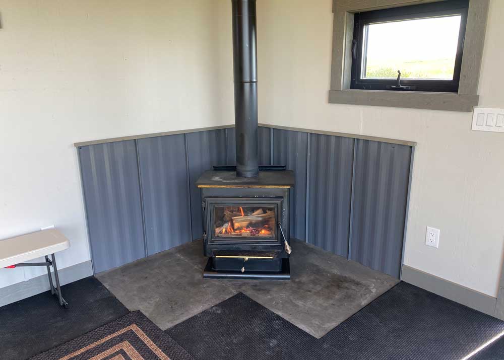 how to install a wood stove in a shed